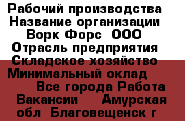 Рабочий производства › Название организации ­ Ворк Форс, ООО › Отрасль предприятия ­ Складское хозяйство › Минимальный оклад ­ 27 000 - Все города Работа » Вакансии   . Амурская обл.,Благовещенск г.